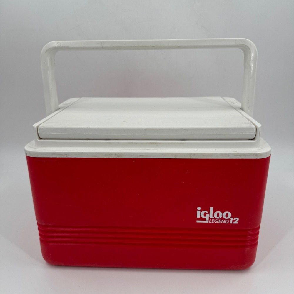 Igloo Legend 12 Cooler Vintage Red White USA Made 12 Quart Personal Lunch Box